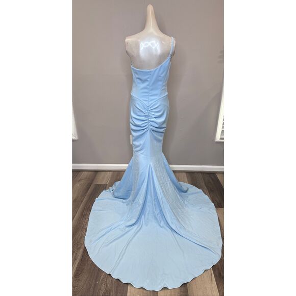 Atelier Prabal Gurung Scout One-Shoulder Stretch Crepe Slit-Front Gown US 4 $349 - Picture 10 of 12